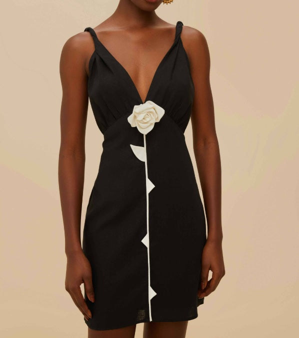 Farm Rio Black And White Rose Mini Dress – Narcissus Tallahassee