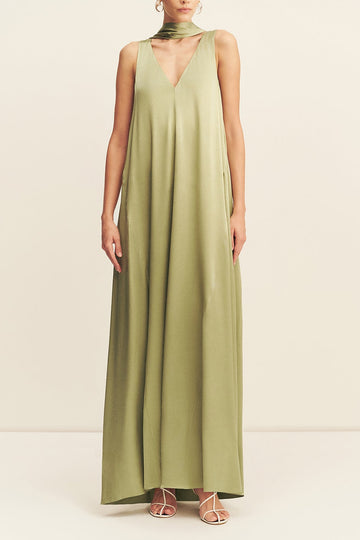 Shona Joy La Lune Scarf Panelled Maxi Dress - Fern