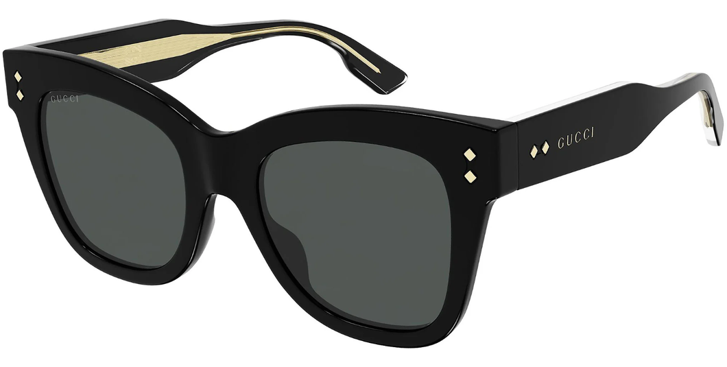 Gucci Square Sunglasses - Shiny Black/Grey