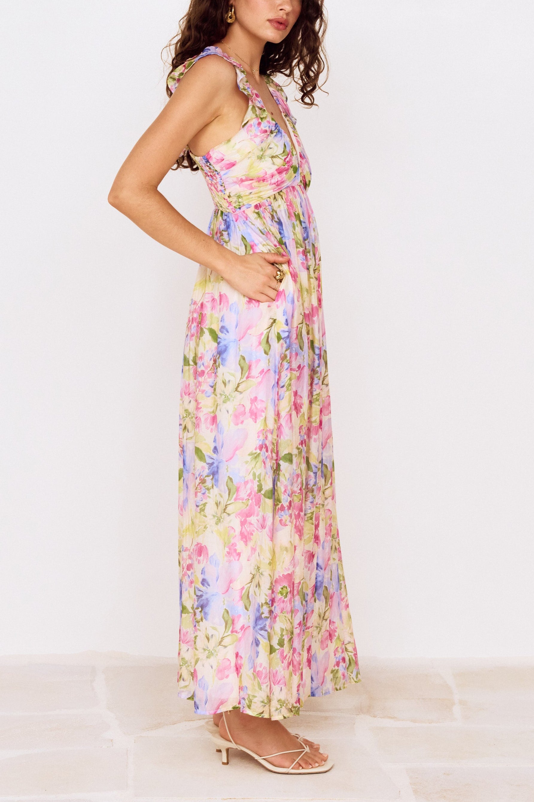 minkpink maxi dress MinkPink Watercolor Floral Celina Maxi Dress