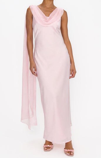 Show Me Your Mumu Maya Midi Dress -  Powder Pink Luxe Satin
