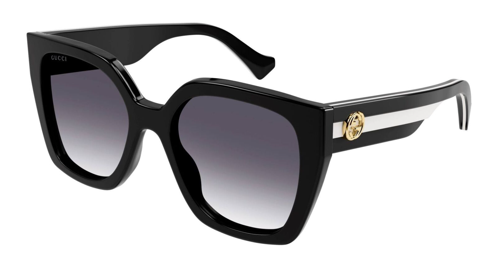 超格安価格 Gucci Square Sunglasses - Black With White Stripe 小物