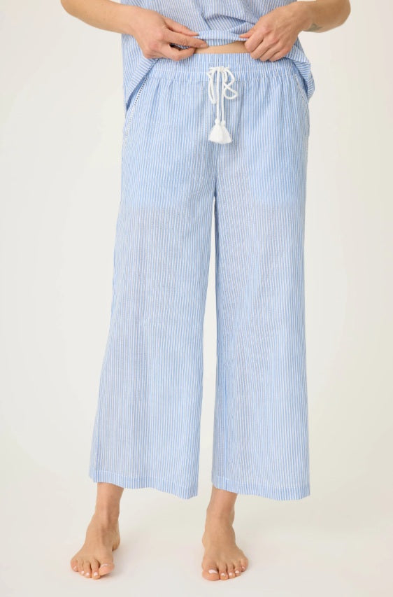 PJ Salvage Dainty Daisy Open Leg Crop Pants