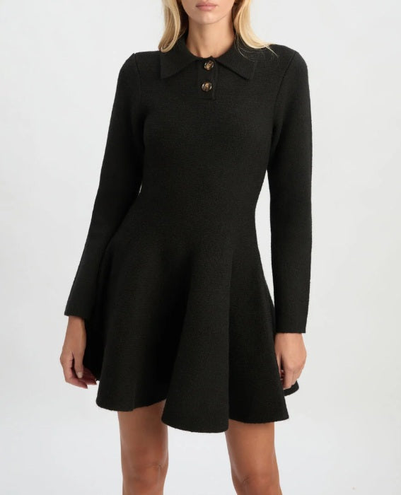 Klexter Robe Bardot Lexter Long Sleeve Knit Dress - Black – Narcissus Tallahassee