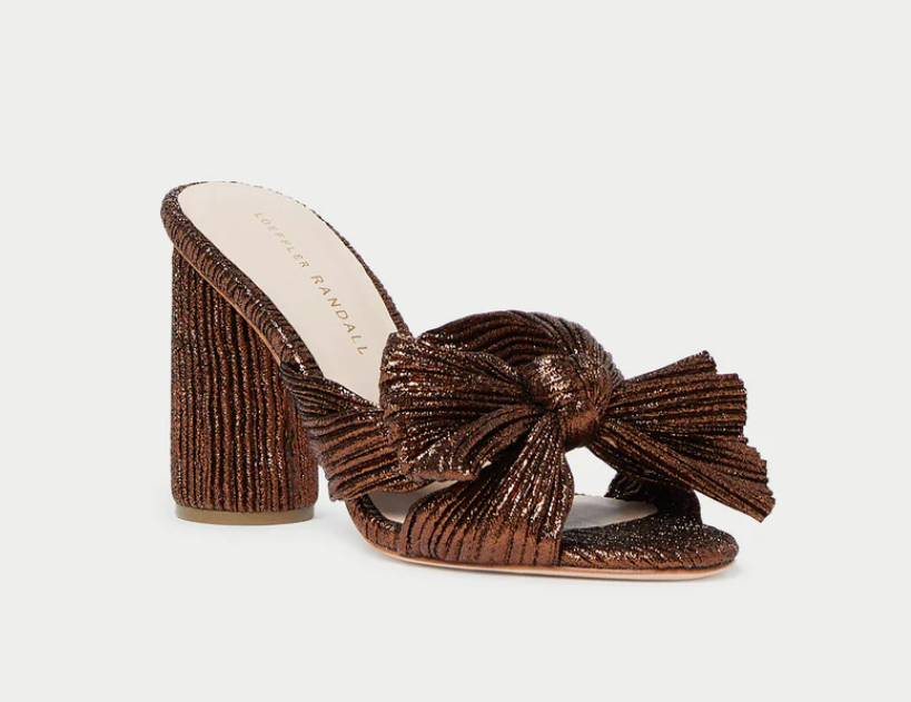 Loeffler Randall Penny Pleated Bow Heel - Mocha
