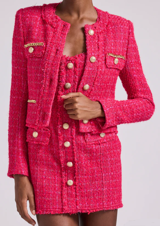 Generation Love Kristen Tweed Jacket - Hot Pink