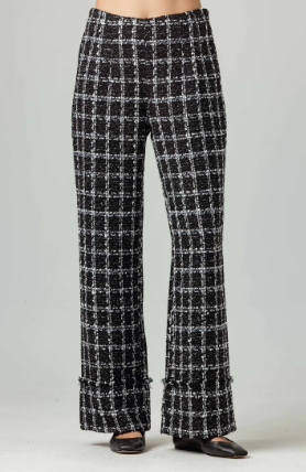 Ecru Tweed Jacket With Denim - Multi Tweed