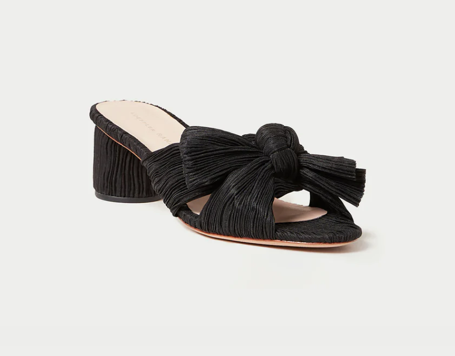サンダル・ミュール Emilia Sandals - Loeffler Randall - Black - Leather Loeffler Randall Emilia Pleated Bow Heel - Black – Narcissus