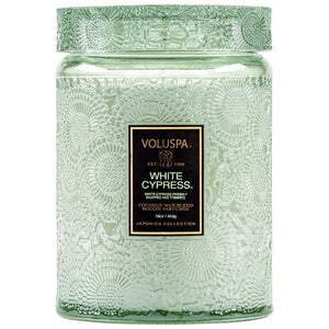 Voluspa White Cypress Large Jar Candle