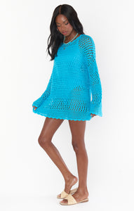 Show Me Your Mumu Paula Pullover - Turquoise Crochet